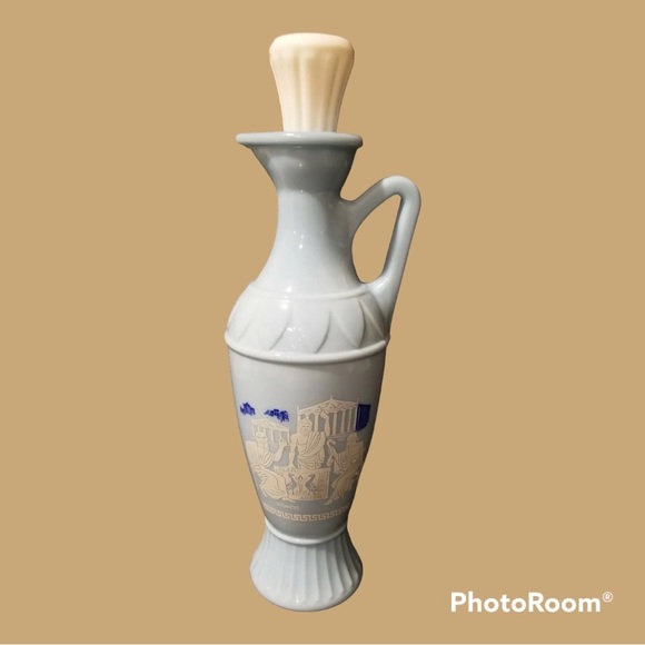 VINTAGE JIM BEAM Whiskey Roman/Greek Blue Decanter - Picture 3 of 6
